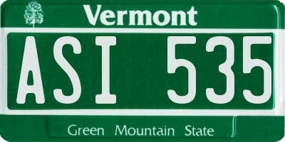 VT license plate ASI535
