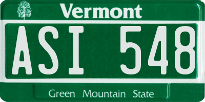 VT license plate ASI548