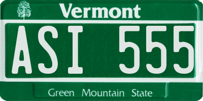 VT license plate ASI555