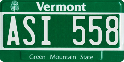 VT license plate ASI558