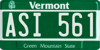 VT license plate ASI561
