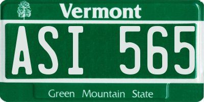 VT license plate ASI565