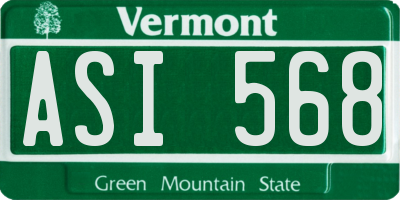 VT license plate ASI568