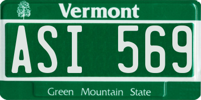 VT license plate ASI569
