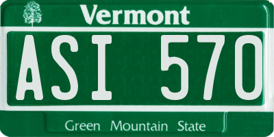 VT license plate ASI570