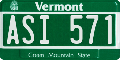 VT license plate ASI571