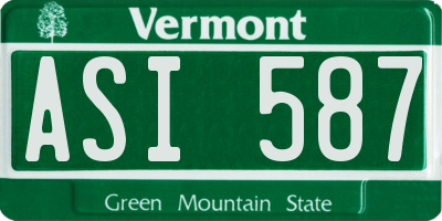 VT license plate ASI587