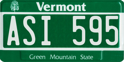 VT license plate ASI595
