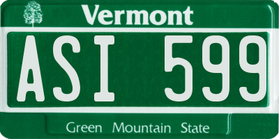 VT license plate ASI599