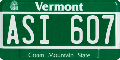 VT license plate ASI607