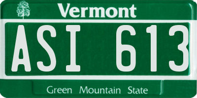 VT license plate ASI613