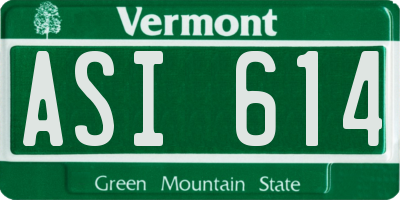 VT license plate ASI614