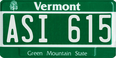 VT license plate ASI615