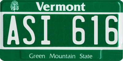 VT license plate ASI616