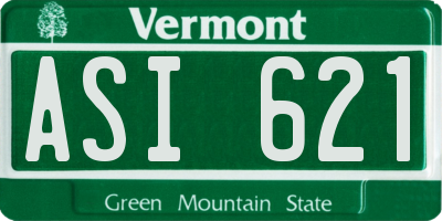 VT license plate ASI621