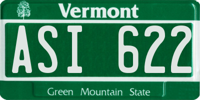 VT license plate ASI622