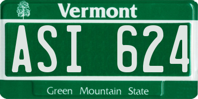 VT license plate ASI624