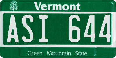 VT license plate ASI644