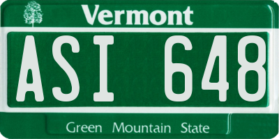 VT license plate ASI648