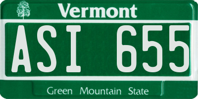 VT license plate ASI655