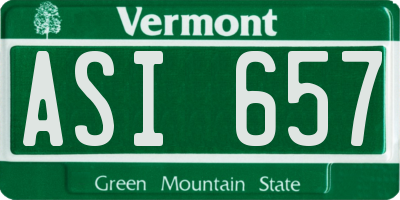 VT license plate ASI657