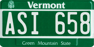 VT license plate ASI658