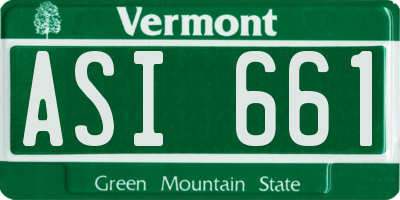 VT license plate ASI661