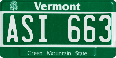 VT license plate ASI663