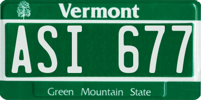 VT license plate ASI677