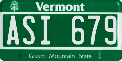 VT license plate ASI679