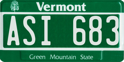 VT license plate ASI683