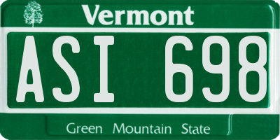 VT license plate ASI698