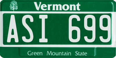 VT license plate ASI699