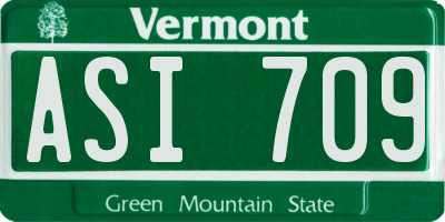 VT license plate ASI709