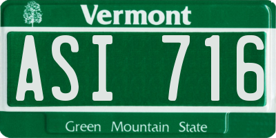 VT license plate ASI716