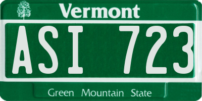 VT license plate ASI723