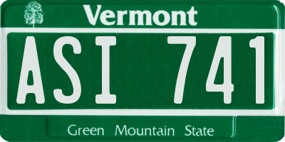 VT license plate ASI741