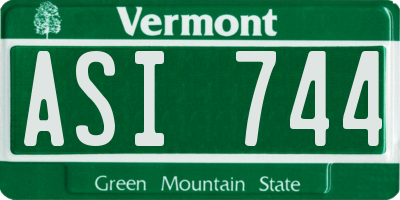 VT license plate ASI744
