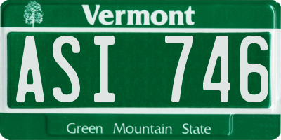 VT license plate ASI746