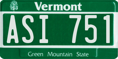 VT license plate ASI751