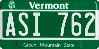 VT license plate ASI762