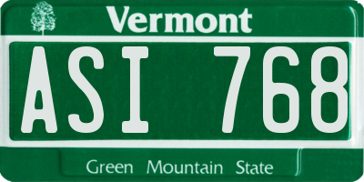 VT license plate ASI768