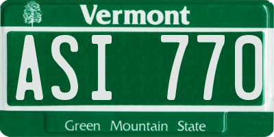 VT license plate ASI770
