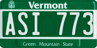 VT license plate ASI773