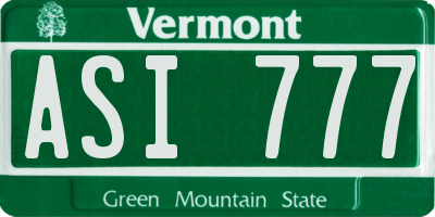 VT license plate ASI777