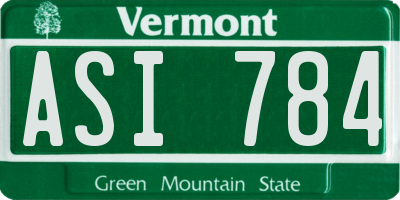 VT license plate ASI784