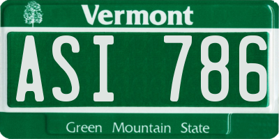 VT license plate ASI786