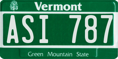 VT license plate ASI787
