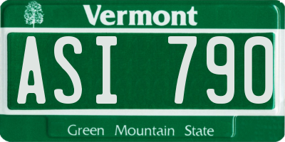 VT license plate ASI790