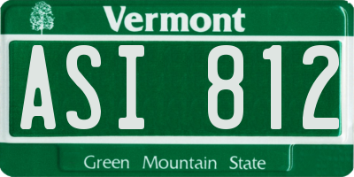 VT license plate ASI812